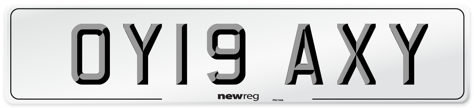 OY19 AXY Number Plate from New Reg